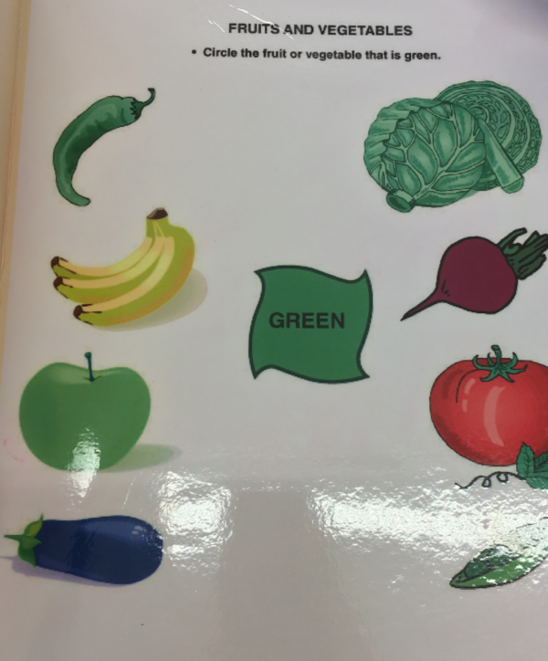 Encercle les fuits de la bonne couleur