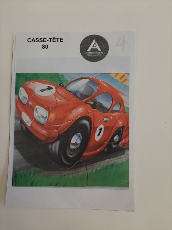 La voiture de course- 4 morceaux