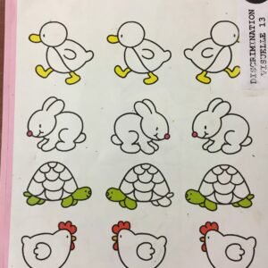 Entoure l'animal qui va dans une direction différente