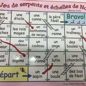 Le jeu de serpents et échelle de Noël