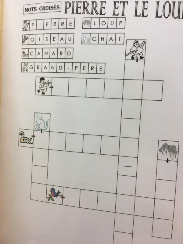 Mots croisés Pierre et le loup