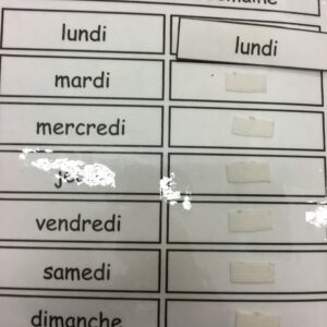 Les jours de la semaine