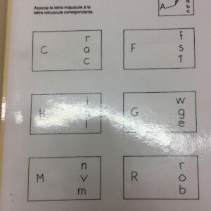 Associe la lettre majuscule à la lettre minuscule
