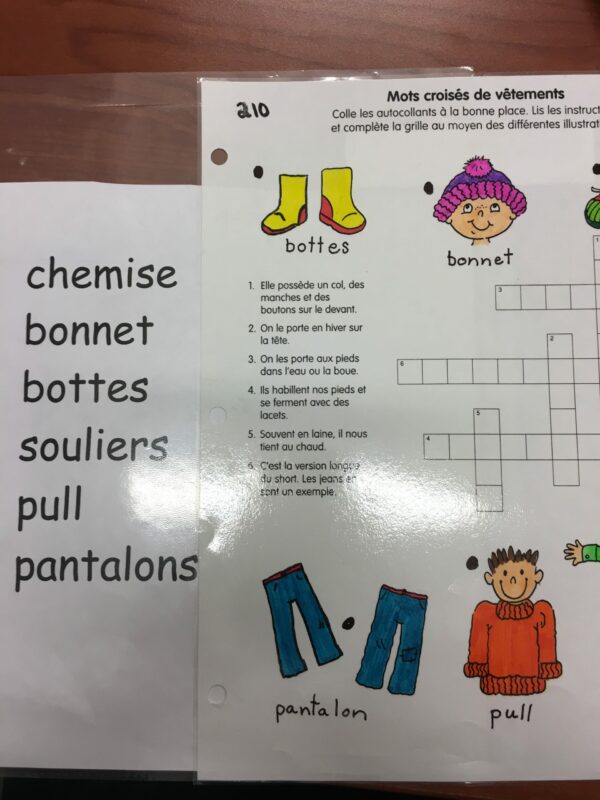 Mots croisés de vêtements