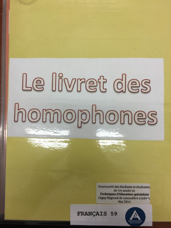Le livret des homophones