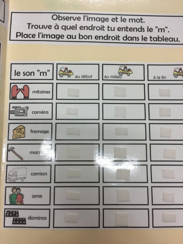 À quel endroit entends-tu la lettre <<M>>
